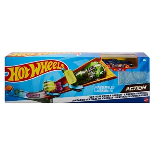 Hot Wheels, Action, Vertical Power Launch, zestaw kaskaderski z autem - Tory, garaże, parkingi - miniaturka - grafika 1