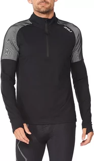 Koszulki sportowe męskie - 2XU Light Speed 1/2 Zip LS Shirt Men, czarny L 2021 Koszulki do biegania MR6555A-BLKSRF-L - grafika 1