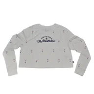 Bluzy damskie - Bluza damska Nike NBA N31 Courtside Longsleeve Crop T-shirt Birch Heather - DA6810-051-XS - miniaturka - grafika 1