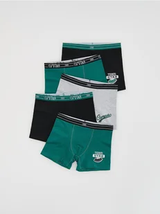 Reserved - Bawełniane bokserki 5 pack - ciemnozielony - Skarpetki dla dzieci - miniaturka - grafika 1