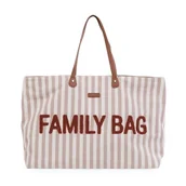 Torby podróżne - Childhome, Torba rodzinna, torba na chusteczki, torba podróżna/weekendowa, duża pojemność, zdejmowana torba w zestawie, paski Terakota, Paski Terra, 55x18x40 cm - miniaturka - grafika 1