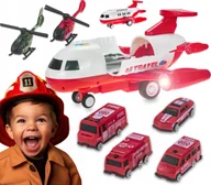 Samoloty i helikoptery - Mega zestaw transporter autek z 4 samochodzikami i 2 helikopterami auta ! - miniaturka - grafika 1