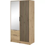 Szafy - Szafa z Lustrem 105 Nelly Nelly Piaski Meble Artisan / Lamela Czarna - miniaturka - grafika 1