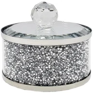 Pudełka i szkatułki - POJEMNIK PUDEŁKO GLAMOUR SZKATUŁKA SILVER HB01S - miniaturka - grafika 1
