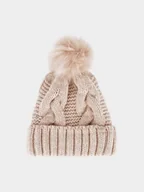 Czapki damskie - 4F Czapka zimowa damska - beżowa S - miniaturka - grafika 1