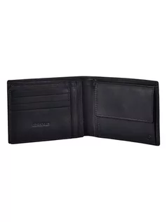 Portfele - Samsonite Skórzany portfel w kolorze czarnym - 9 x 13 x 1 cm - grafika 1