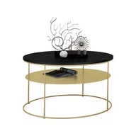 Ławy i stoliki kawowe - Okrągły stolik kawowy w stylu glamour czarny F8-N04 - miniaturka - grafika 1