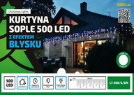 Oświetlenie świąteczne - Multimix.pl Kurtyna Sople LED 24,5 m 500 LED z Błyskiem wył czasowy zewnętrzne oświetlenie świąteczne NR 1810 Wielokolorowy błyska zimny biały) OLT-500/S/5M/M - miniaturka - grafika 1