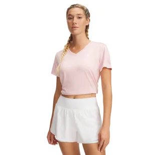 Damska Koszulka z krótkim rękawem UNDER ARMOUR TECH SSV- TWIST 1384227-647 – Różowy - Koszulki i topy damskie - miniaturka - grafika 1