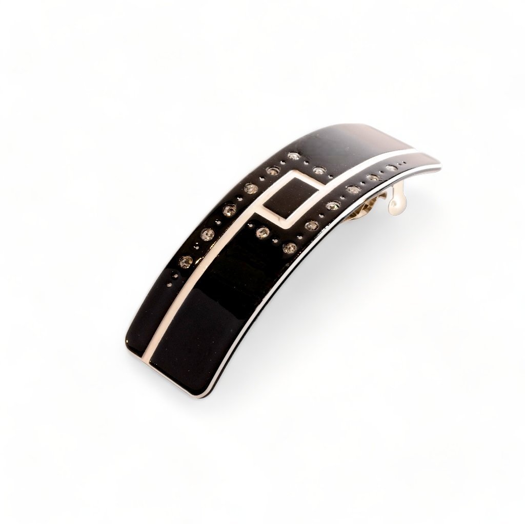 Zapinka do włosów Automatyczna Czarna Spinka Cyrkonie