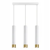 Lampy sufitowe - Lampa Wisząca Tuby Metal Biała Złota Led GU10 - miniaturka - grafika 1