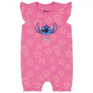 STITCH Disney Rampers niemowlęcy różowy, bawełniany 9 m 74 cm - Rampersy - miniaturka - grafika 1