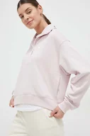 Bluzy damskie - New Balance bluza bawełniana damska kolor różowy gładka - miniaturka - grafika 1