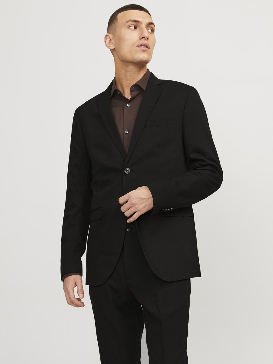 JACK&JONES MARYNARKA CZARNA JEDNORZĘDOWA MĘSKA 50 6FA