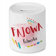 Skarbonki - Skarbonka Dla Kelnerki na Urodziny na Prezent z Nadrukiem ze Zdjęciem + Opakowanie na prezent (wzór 03) - miniaturka - grafika 1