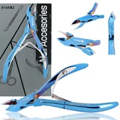 Akcesoria do paznokci - Cążki do skórek paznokci obcinaczki nożyczki kosmetyczne manicure gabinet SPA niebieskie - miniaturka - grafika 1