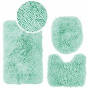 Dywaniki łazienkowe - Komplet 3cz dywaników łazienkowych MEGAN 45x75 SELEDYNOWY - miniaturka - grafika 1