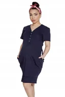 Piżamy ciążowe - MITEX KOSZULA CIĄŻOWA MAMA DRESS S NAVY - miniaturka - grafika 1