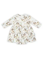 Body dla niemowląt - Niemowlęce sukienko-body z długim rękawem sarenka kremowe Nicol,r.74 - miniaturka - grafika 1