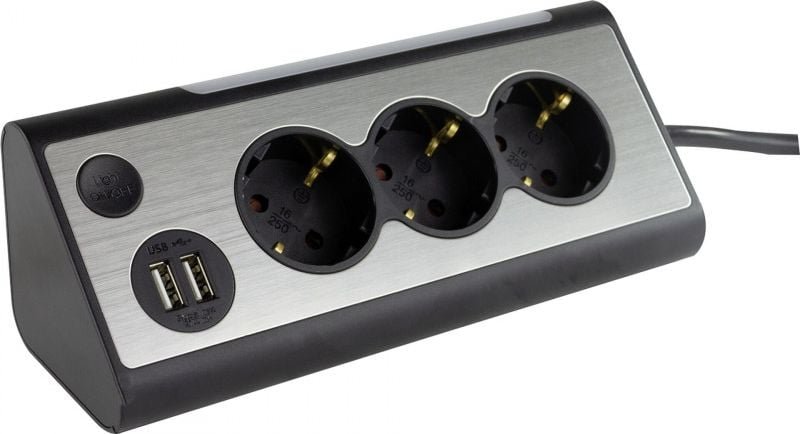 Listwa zasilająca REV LIGHT SOCKET 3 gniazda 1.4 m srebrna 2400050010