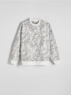 Reserved - Wzorzysta bluza - złamana biel - Bluzy męskie - miniaturka - grafika 1