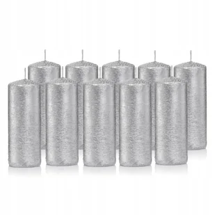 Zestaw 10 szt świeczki świece 10 cm SREBRNE - Świece - miniaturka - grafika 1