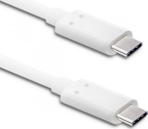 Kabel USB Qoltec USB-C - USB-C 1 m Biały 50508