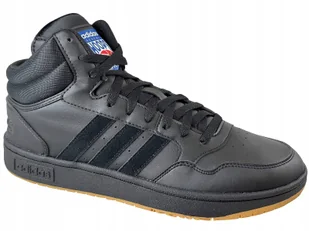 Adidas Hoops 3.0 MID GY4745 Męskie Buty Wysokie Trampki Czarne - Buty sportowe męskie - miniaturka - grafika 1