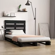 Łóżka - Lumarko Rama łóżka, czarna, 75x190 cm, lite drewno sosnowe, pojedyncza - miniaturka - grafika 1