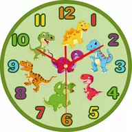 Zegary - Zegar Ścienny Dla Dzieci Dinozaury Kolorowe 30Cm - miniaturka - grafika 1