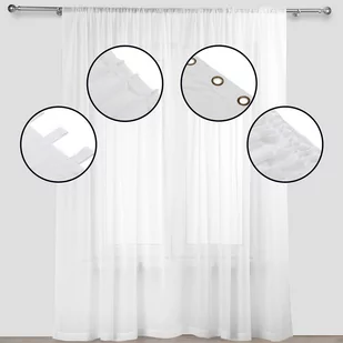 Firana KRESZ kolor biały styl klasyczny taśma wave taśma wave transparentna 7 cm woal gnieciony 140x270 homede - SCURT/HOM/KRESZ - Firany - miniaturka - grafika 4