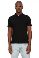 Koszulki męskie - Trendyol Męska koszulka polo Black Men Slim fit Collar Short Sleeve XXL - miniaturka - grafika 1