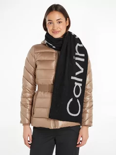 Apaszki i szaliki damskie - Calvin Klein Szal w kolorze czarnym - grafika 1