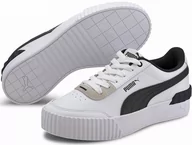 Trampki damskie - Buty damskie trampki Puma Carina Lift 37 Białe Czarne Sneakersy Skórzane - miniaturka - grafika 1