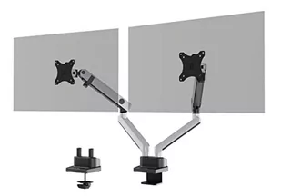 Uchwyt na 2 monitory LCD 21-27cali z ramieniem zacisk biurkowy srebrny /509723/ - Uchwyty do monitorów - miniaturka - grafika 1