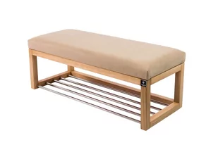 Ławka na buty LPG-4 170 cm EMRAWOOD drewno lite kolor naturalny siedzisko gładkie kolor cappucino - Ławki do przedpokoju Ławka na buty LPG-4 170 cm EMRAWOOD drewno lite kolor naturalny siedzisko gładkie kolor cappucino - Ławki do przedpokoju - miniaturka - grafika 1