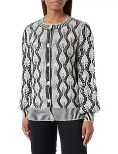 LEOMIA Damski kardigan 10425116-LE02, wełniany biały czarny, XL/XXL, wełniany biały czarny, XL-XXL - Swetry damskie - miniaturka - grafika 1