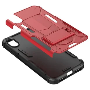 Zizo Hybrid Transformer Cover Pancerne etui iPhone X z podstawką (Red/Black) - Etui i futerały do telefonów - miniaturka - grafika 6