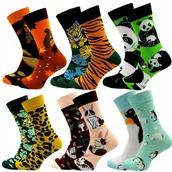 Skarpetki męskie - 6 x Skarpety Męskie KAŻDA PARA INNA Śmieszne NIE DO PARY 90% BAWEŁNA 44-46 - miniaturka - grafika 1