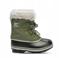 Śniegowce damskie - Sorel Śniegowce Dziecięce Zielone Ocieplane 28 Ż3D - miniaturka - grafika 1
