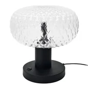 Lampy stojące - Gabinetowa lampka stojąca Tanpo 2034 Shilo z włącznikiem szklana czarna - miniaturka - grafika 1