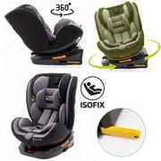 FOTELIK SAMOCHODOWY OBROTOWY 360° CZARNO-SZARY 0-36 KG GR. 0+/1/2/3 ISOFIX