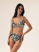 Stroje kąpielowe - Dół od bikini z wysokim stanem Zibraz Esotiq kremowy S - miniaturka - grafika 1