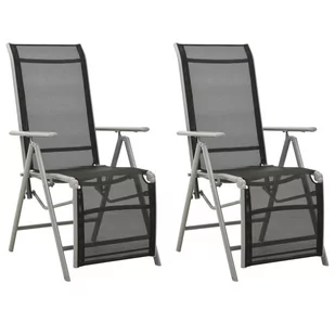 vidaXL Rozkładane krzesła ogrodowe 2 szt. textilene i aluminium 312197 - Fotele i krzesła ogrodowe - miniaturka - grafika 1