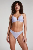 Majtki damskie - Hunkemöller Niewidoczne pod ubraniem stringi z paseczkami i siateczką Fioletowy - miniaturka - grafika 1