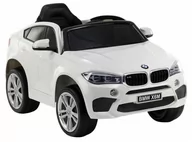 Pojazdy elektryczne dla dzieci - LEANToys   Auto na akumulator BMW X6 Skóra 2,4G Białe - miniaturka - grafika 1