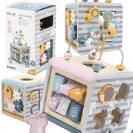 Zabawki interaktywne dla dzieci - DLA DZIECI DREWNIANA EDUKACYJNE KOSTKA - miniaturka - grafika 1