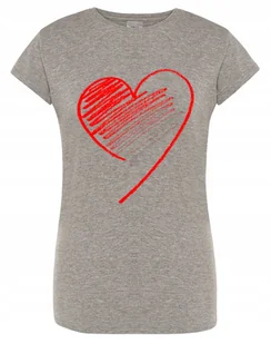 Walentynki T-Shirt damski Czerwone SERCE r.S - Koszulki i topy damskie - miniaturka - grafika 1