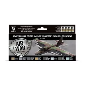 Vallejo Zestaw Air War 8 farb - Soviet / Russian colors Su-25/39 "Frogfoot" from 80's to present Vallejo 71603 - Kolejki i akcesoria - miniaturka - grafika 1