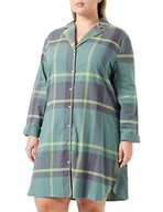 Koszulki i topy damskie - Triumph Damska koszulka Boyfriend Ndw X Checks Night Shirt, Green - Dark Combination, 46 - miniaturka - grafika 1